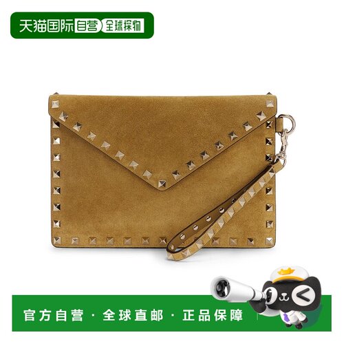 香港直邮valentino 华伦天奴 女士 铆钉中号平袋手拿包 9W2P0P87K