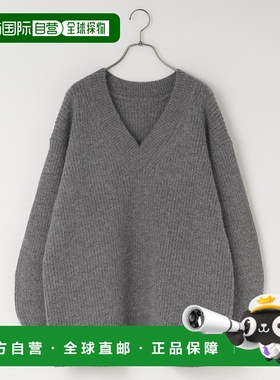 1h可退 日本直邮LOWRYS FARM 女装 宽松V领 花纹针织套头衫 60570