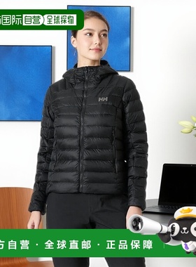 自营欧洲直邮Helly Hansen 女士黑色聚酰胺Verglas连帽羽绒服2.0