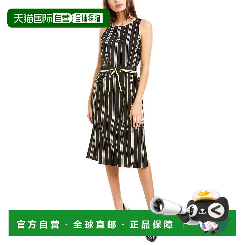自营 vince camutoStriped Side Slits Midi Dress In Multicolor