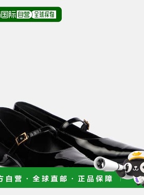 1h可退 香港直邮KHAITE 女士 Sybil 漆皮玛丽珍平底鞋 black黑色