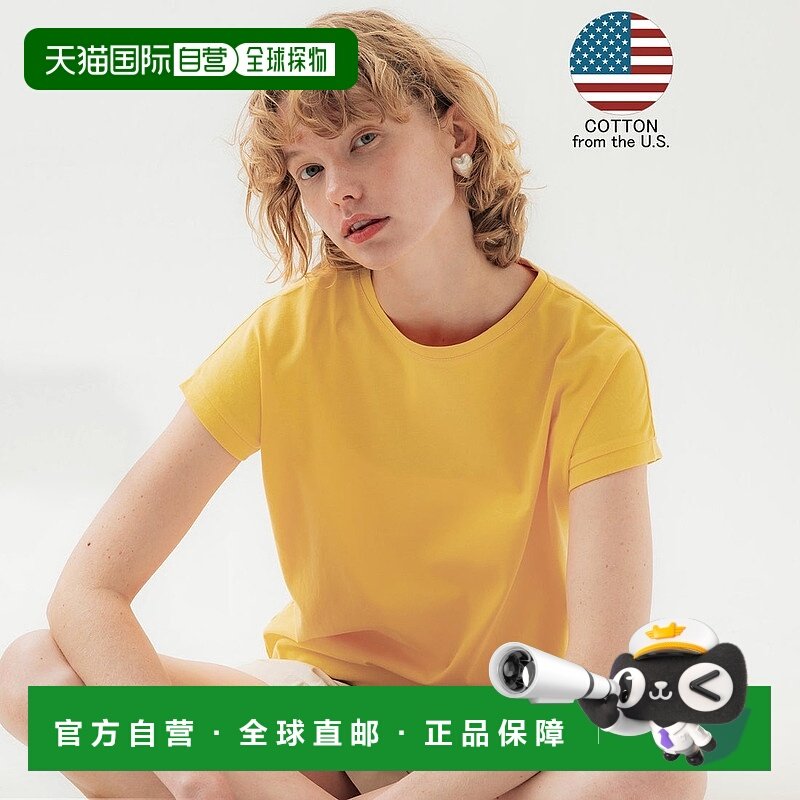 日本直邮coca 美国棉法式袖U领T恤 [CO4289EW11629]内搭短袖