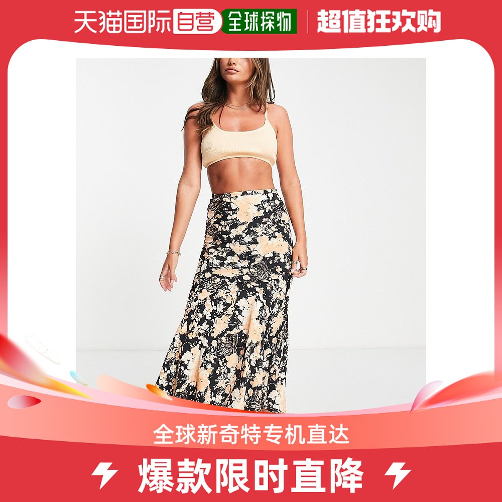 香港直邮潮奢 Topshop女士 seemed bias cowboy印花多彩中长半