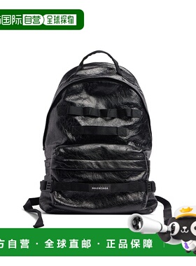 自营欧洲直邮Balenciaga巴黎世家 Army男士黑色BB标识中号双肩包
