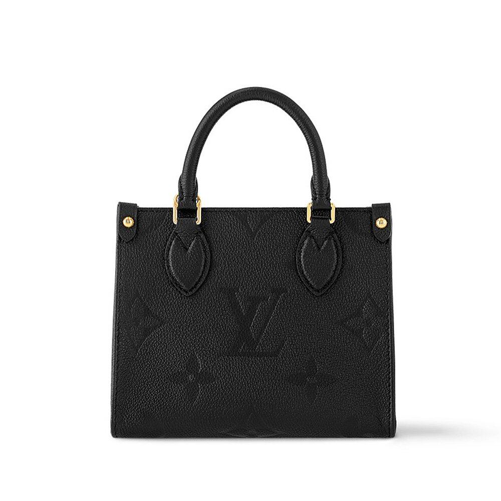 LV/路易威登24新款 女士黑色小牛皮压花可拆卸肩带手提包