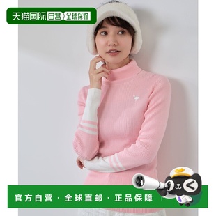 1h可退 日本直邮JUN&ROPE' 女装 双色拼接罗纹高领毛衣 2025BERM7