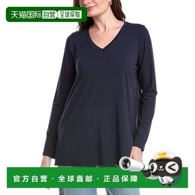 自营EILEEN FISHER V-Neck Tunic - blue 美国奥莱直发女装上衣