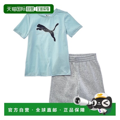 自营PUMA 2pc Jersey T-Shirt & Fleece Short Set - blue 美国奥