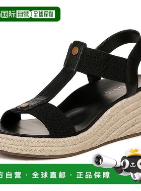 自营 Vionic女式Calera楔形凉鞋-黑色皮革-黑色 美国奥莱直发