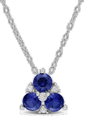 自营 mimi & max1 1/2 CT TGW 创造蓝色蓝宝石和创造白色蓝宝石 3