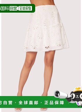自营 lost + wander白色下午迷你裙 美国奥莱直发半身裙