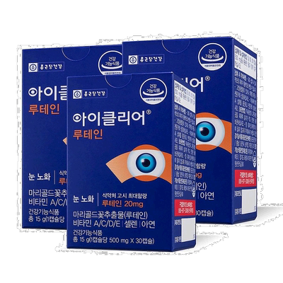 韩国直邮钟根堂叶黄素30粒*6盒装护眼缓解眼疲劳维生素ACDE+硒+锌