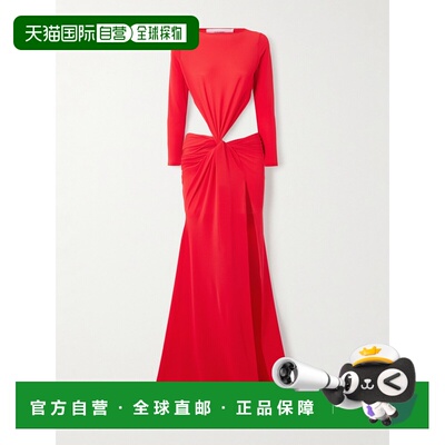 1h可退 香港直邮ALEX PERRY 女士 recycled-crepe 露背扭纹前饰礼