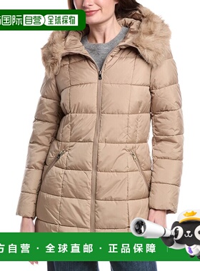 自营Tahari Brie Medium Coat - beige 美国奥莱直发