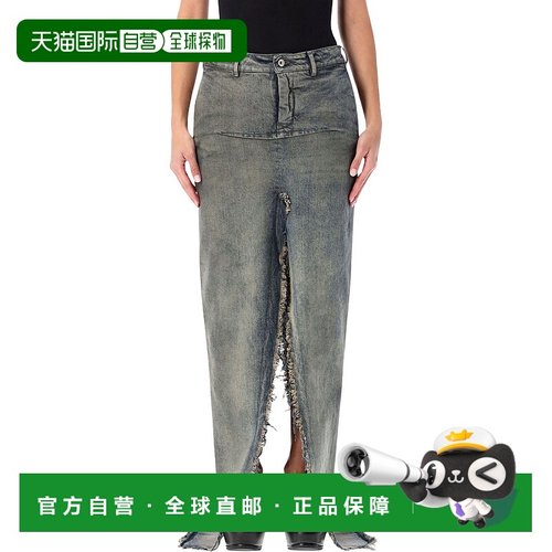 香港直邮RICK OWENS 女士半身裙 RO02E4393DWG76 AW2025 蓝色