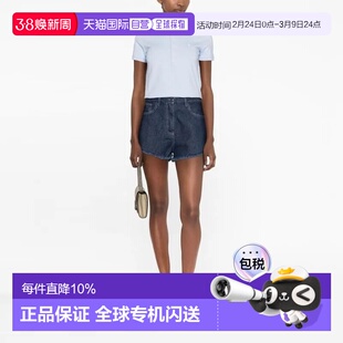 香港直邮拉夫劳伦 纯色单排扣直筒修身休闲短袖 Polo衫 女款 蓝色