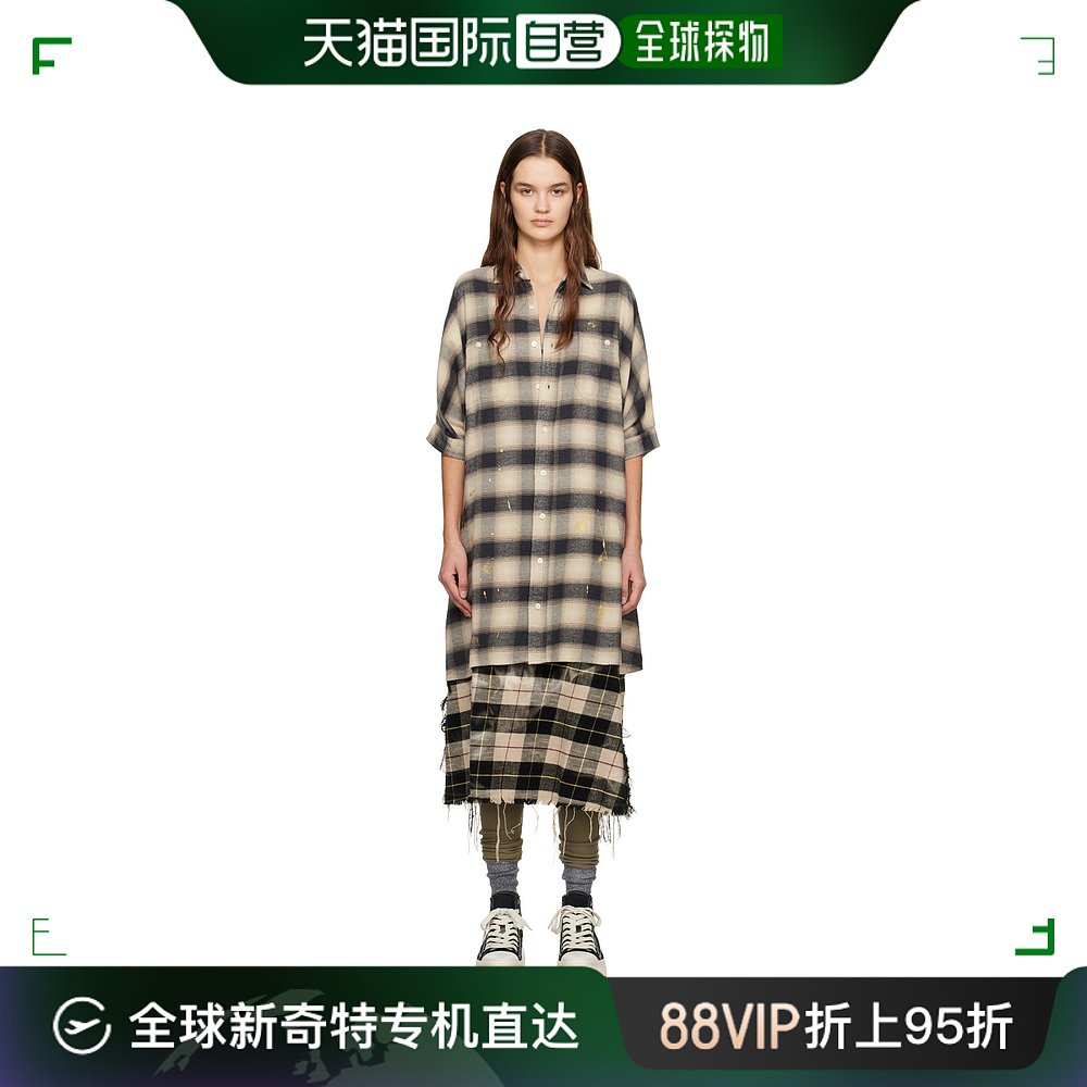 香港直邮潮奢 R13 女士 独家发售黑色 & 米色连衣裙 R13WR019R341