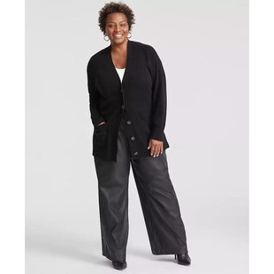 美国直邮Charter Club 大码羊绒纽扣开衫 女装毛衣