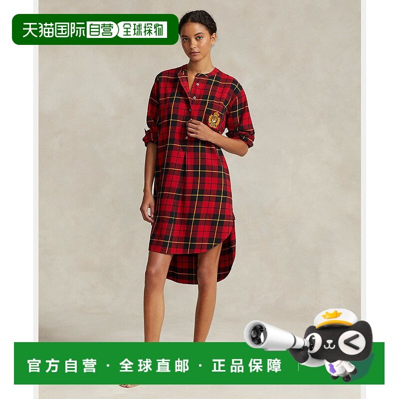1h可退 日本直邮Polo Ralph Lauren女士格纹睡衣衬衫 WMPOSLPNDV2