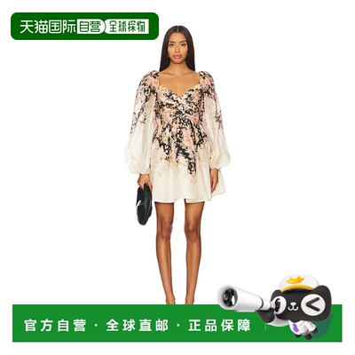 付款1h内可退 香港直邮ZIMMERMANN 女士 Illustration 垂褶迷你连