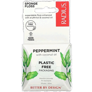 香港直邮RADIUS,海绵牙线,薄荷椰子油,55 码(50 米)正品