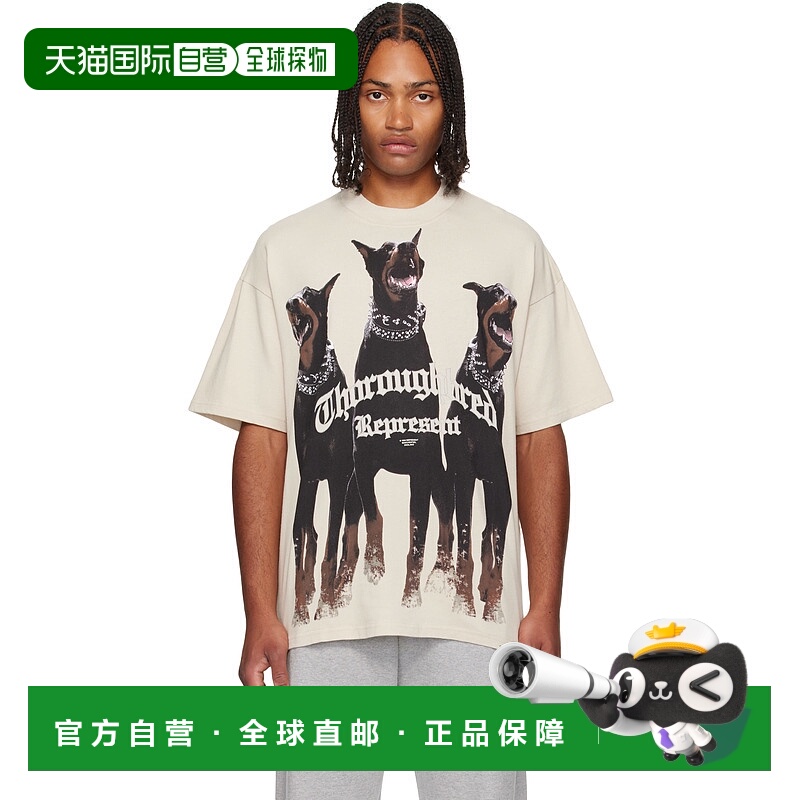 1h可退 香港直邮Represent 男士 灰白色 Thoroughbred T 恤 MLM41