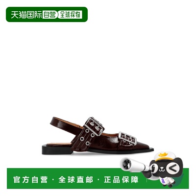 香港直邮GANNI 女士芭蕾乐福鞋 S30864926436 AW2025 酒红色 BALL