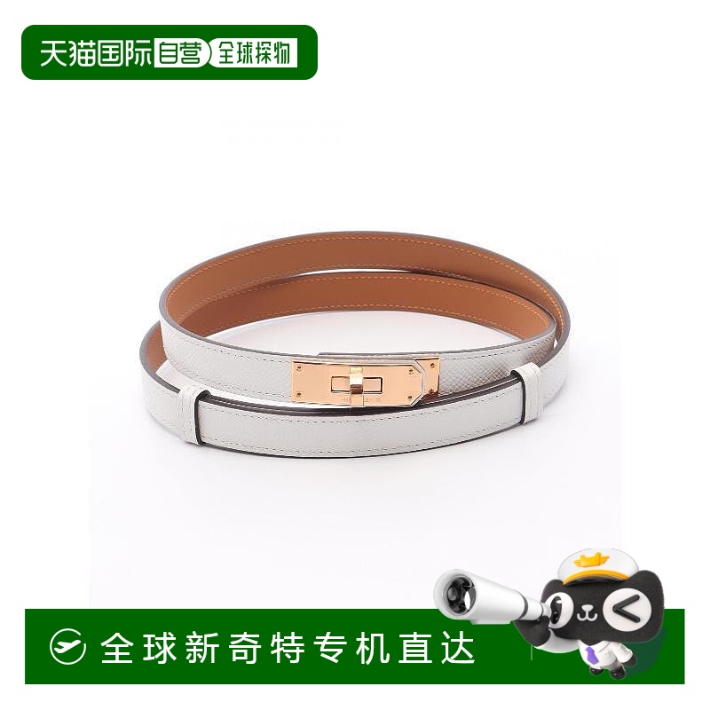 1h可退 日本直邮中古Hermes爱马仕女S级99新belt腰带牛皮腰带白色