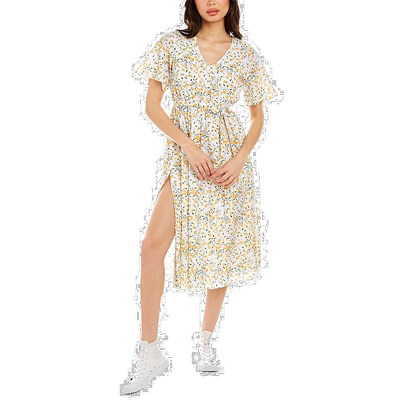 自营 Celina Moon 束带中长早秋新款连衣裙 黄色 美国奥莱直发