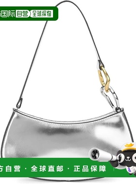 自营Staud Women's Ollie Leather Shoulder Bag, Chrome - chrom