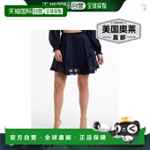 美国奥莱 Bebe 直发a字裙 荷叶边半身裙 海军蓝 女款 Yoryu