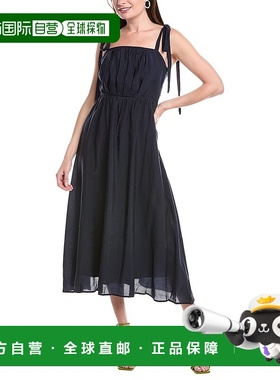 自营 endless rose无尽玫瑰褶皱迷笛裙-蓝色 美国奥莱直发连衣裙