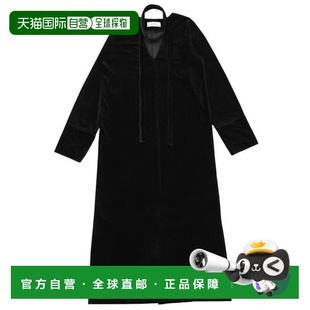 蝴蝶结V领天鹅绒连衣裙长裙 MOCA 1h可退 日本直邮select
