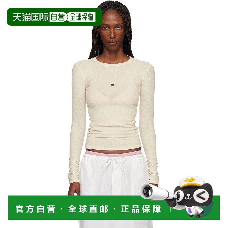 香港直邮潮奢 Baserange 女士 灰白色 Heart 长袖 T 恤 TOHLSRB00