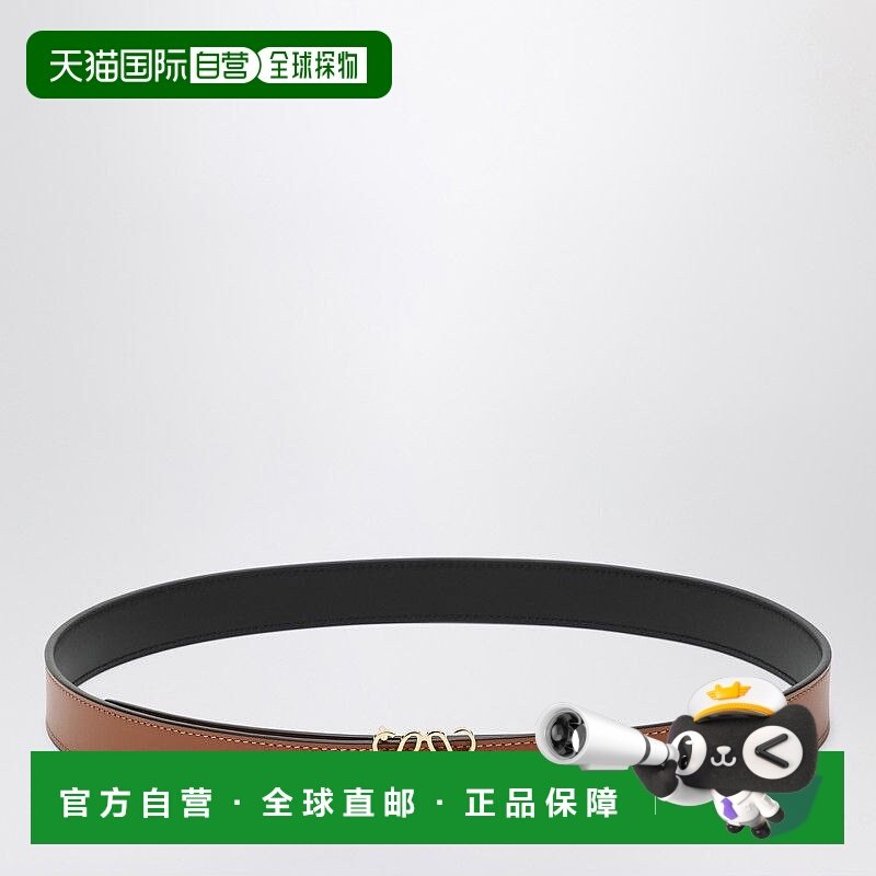 1h可退 香港直邮潮奢 LOEWE 罗意威 女士 Anagram 棕色皮革皮带 E
