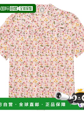 香港直邮INES DE LA FRESSANGE 花卉满印修身纽扣短袖衬衫 女款