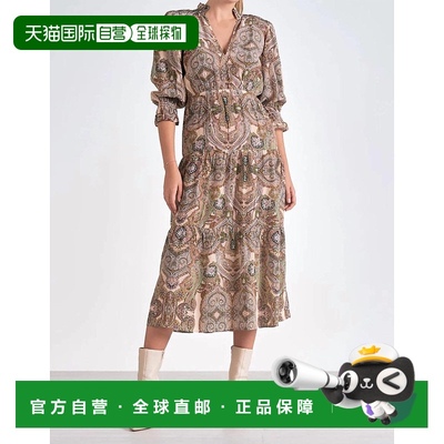 自营elan佩斯利米色连衣裙佩斯利-米色佩斯利 【美国奥莱】直发