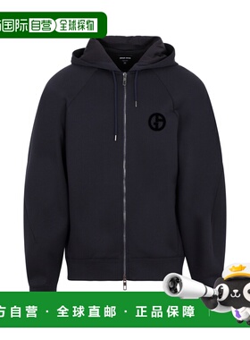 1h可退 香港直邮armani 阿玛尼 男士 logo标识连帽卫衣 6RSB56SJS