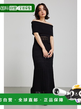 日本直邮Rienda 钩编针织短袜 BLK RI3465EW25421 黑色 短袜上衣