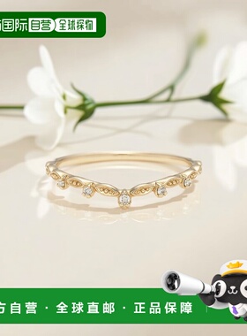 1h可退 日本直邮NOJESS女士K5钻石V字型叠戴戒指 30242111029