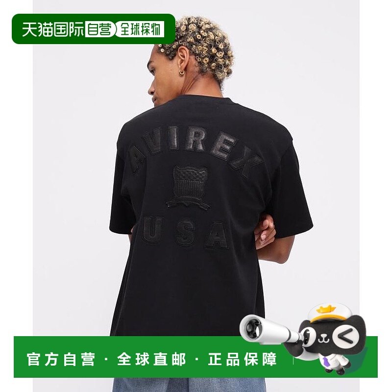 日本直邮AVIREX 签名大学皮革标志T恤 短袖T恤 AV1129EM020430
