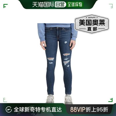 levi's711 女式中腰破洞紧身牛仔裤 - lapis breaking 【美国奥莱