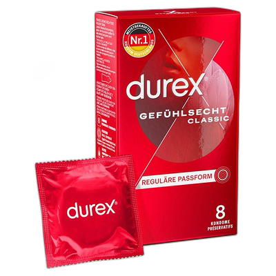 欧洲直邮德国药房durex杜蕾斯薄感避孕套安全套8支经典系列持久