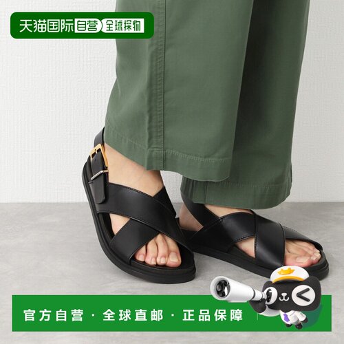 日本直邮THE ROW 女士黑色搭扣凉鞋 (f1462 sbf10)