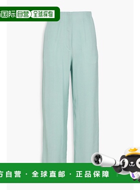 香港直邮Sandro 女士 绉纱直筒裤 SFPPA01426VERTDEAU休闲裤女裤