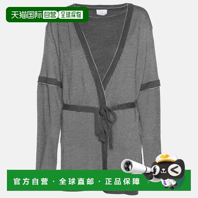 自营Marina Rinaldi Metallic Grey Jersey Cardigan Set - grey