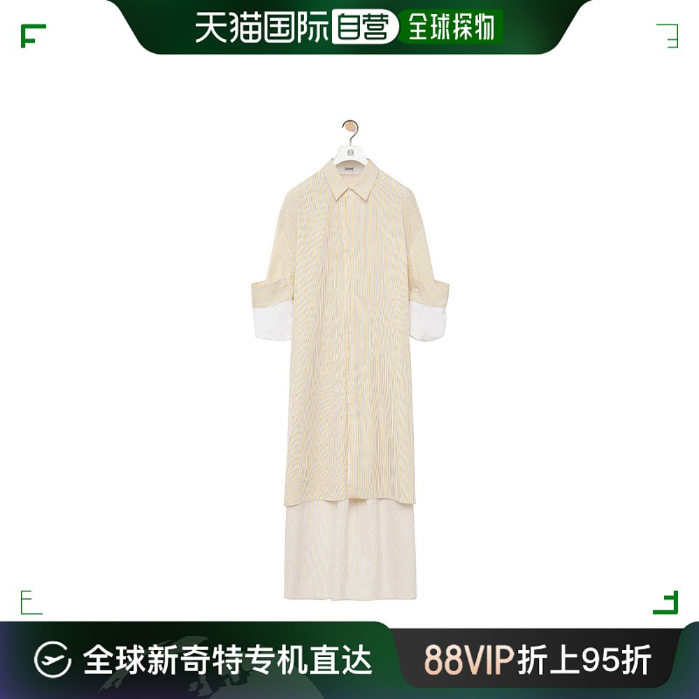 香港直邮潮奢 LOEWE罗意威女士卷边衬衫式连衣裙 S359Y09XAG