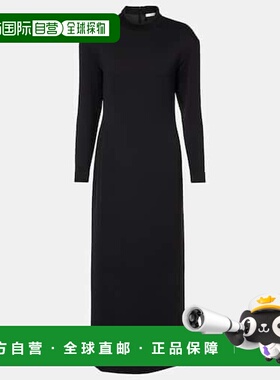 1h可退 香港直邮The Row 女士 Arno 羊毛长款连衣裙 black黑色 舒