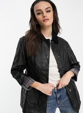 潮奢 Barbour 巴伯尔 女士 Beadnell 蜡夹克(黑色)