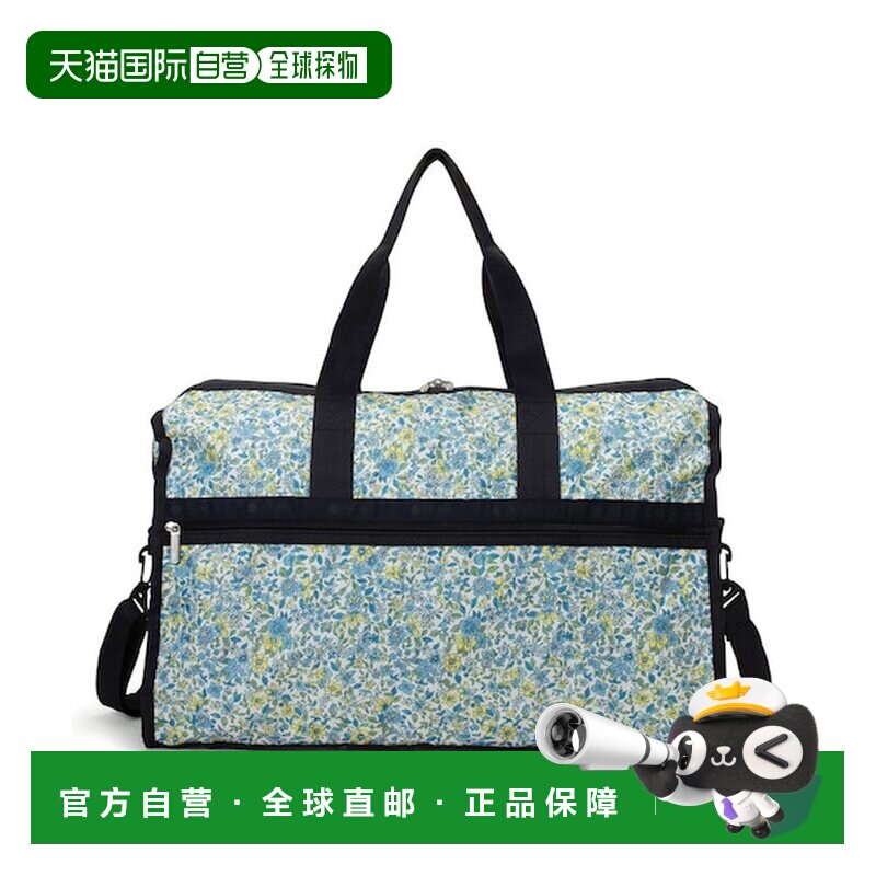日本直邮LeSportsac 豪华LG周末旅行包 花卉蓝色挂毯行李箱斜挎包